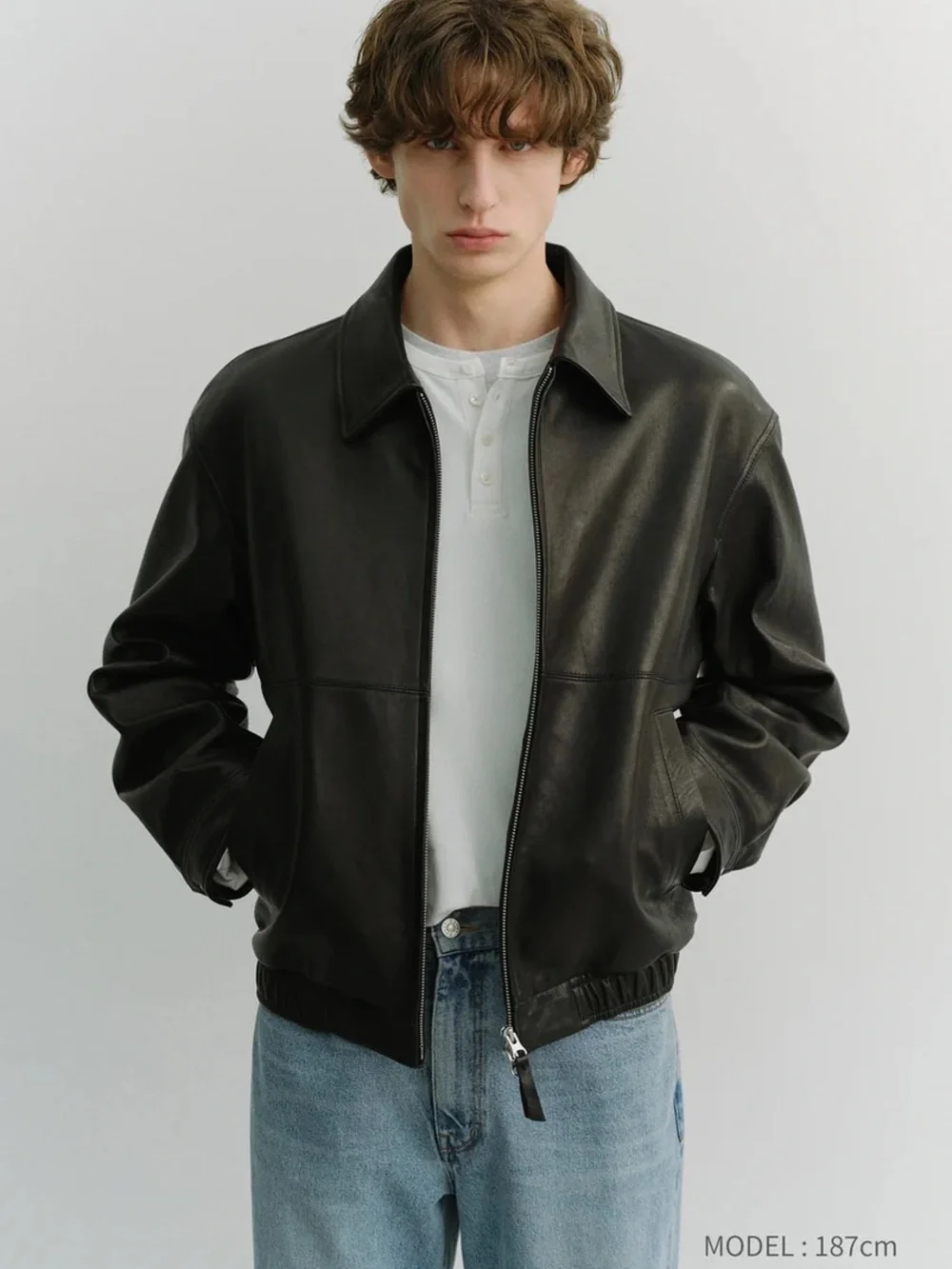 UNISEX DRIZZLER LEATHER JACKET BLACK